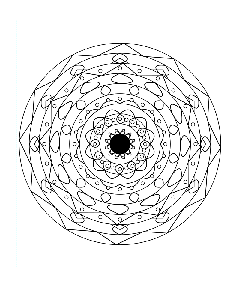 Sacred Geometry Mandala Sacred Petal Pattern Coloring Page