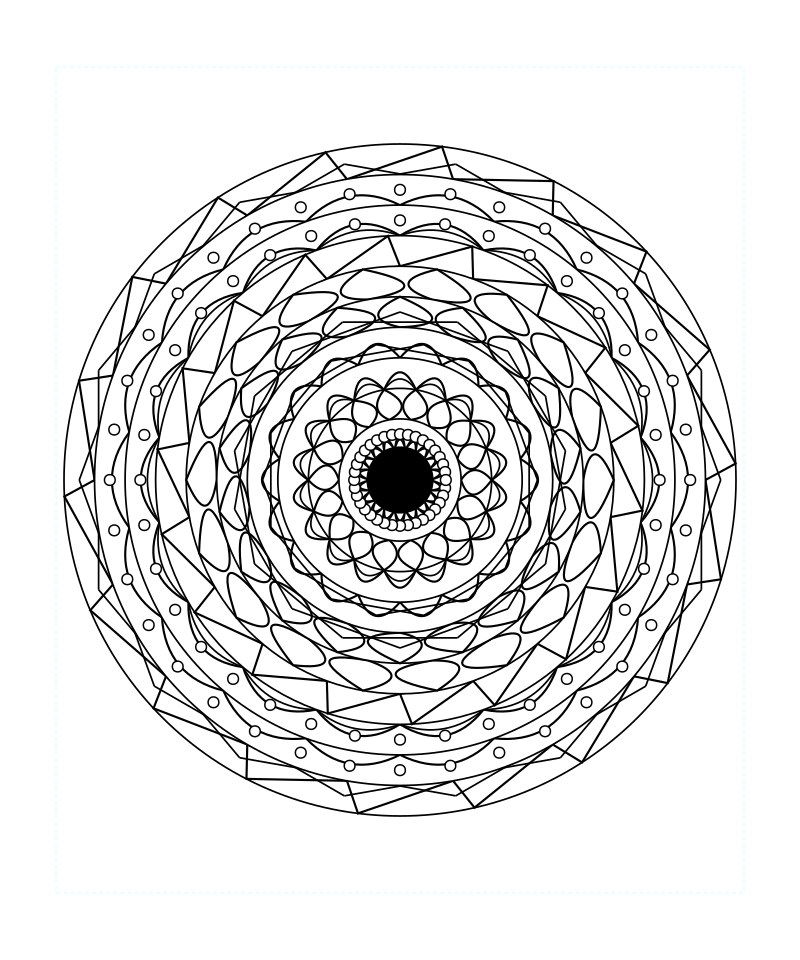 Sacred Geometry Mandala Serenity Line Pattern Coloring Page