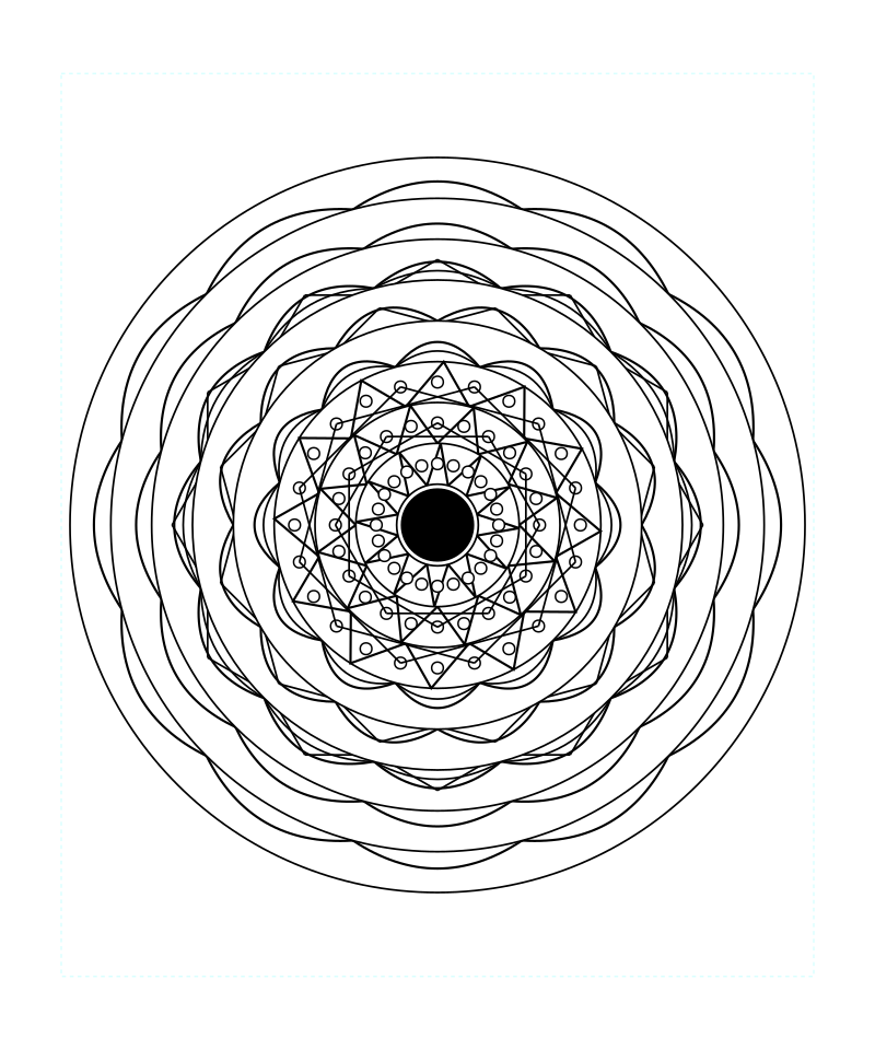 Sacred Geometry Mandala Solar Pattern Coloring Page