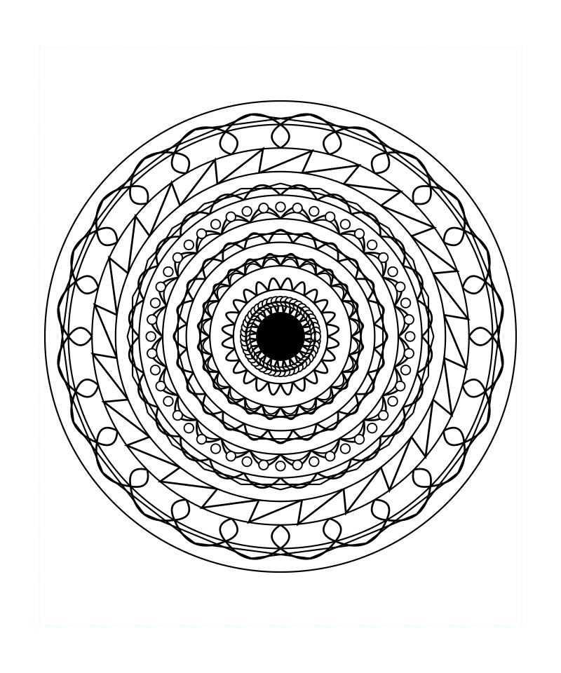 Sacred Geometry Mandala Spirit Harmony Coloring Page