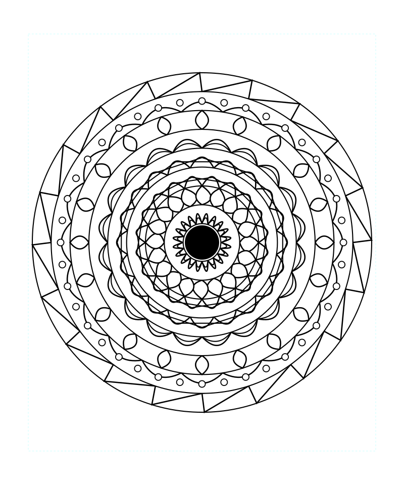 Sacred Geometry Mandala Spirit Light Coloring Page