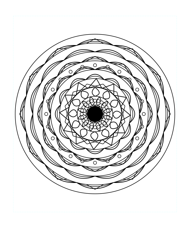 Sacred Geometry Mandala Spirit Line Pattern Coloring Page