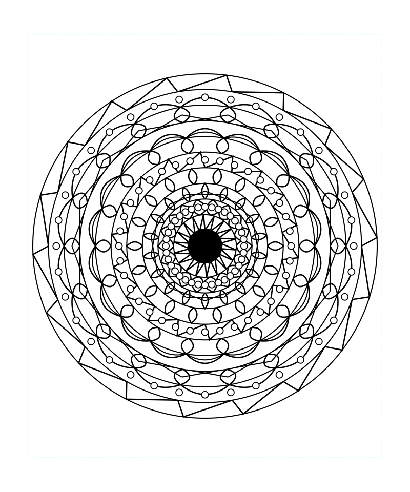 Sacred Geometry Mandala Spirit Symmetry Coloring Page