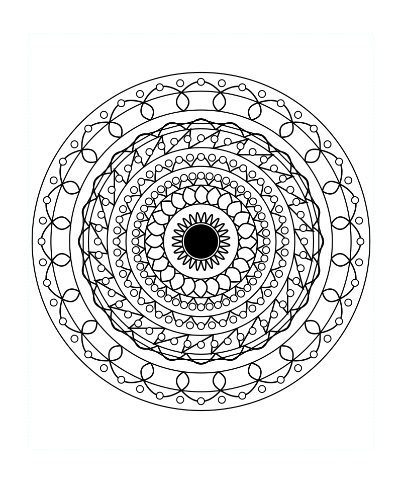 Sacred Geometry Mandala Star Balance Coloring Page