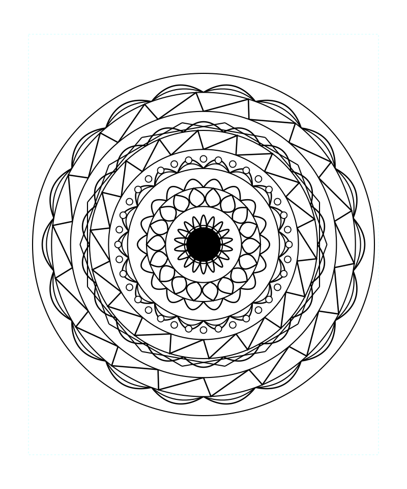 Sacred Geometry Mandala Star Serenity Coloring Page