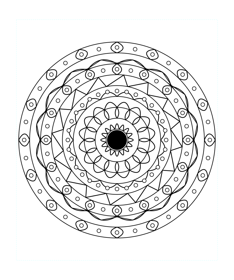 Sacred Geometry Mandala Star Spirit Coloring Page