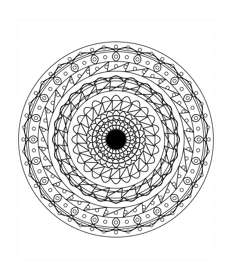 Sacred Geometry Mandala Star Symmetry Coloring Page