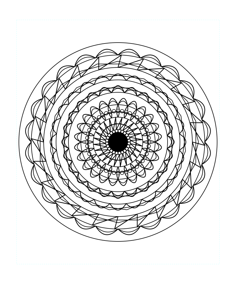 Sacred Geometry Mandala Stress Relief Art Coloring Page