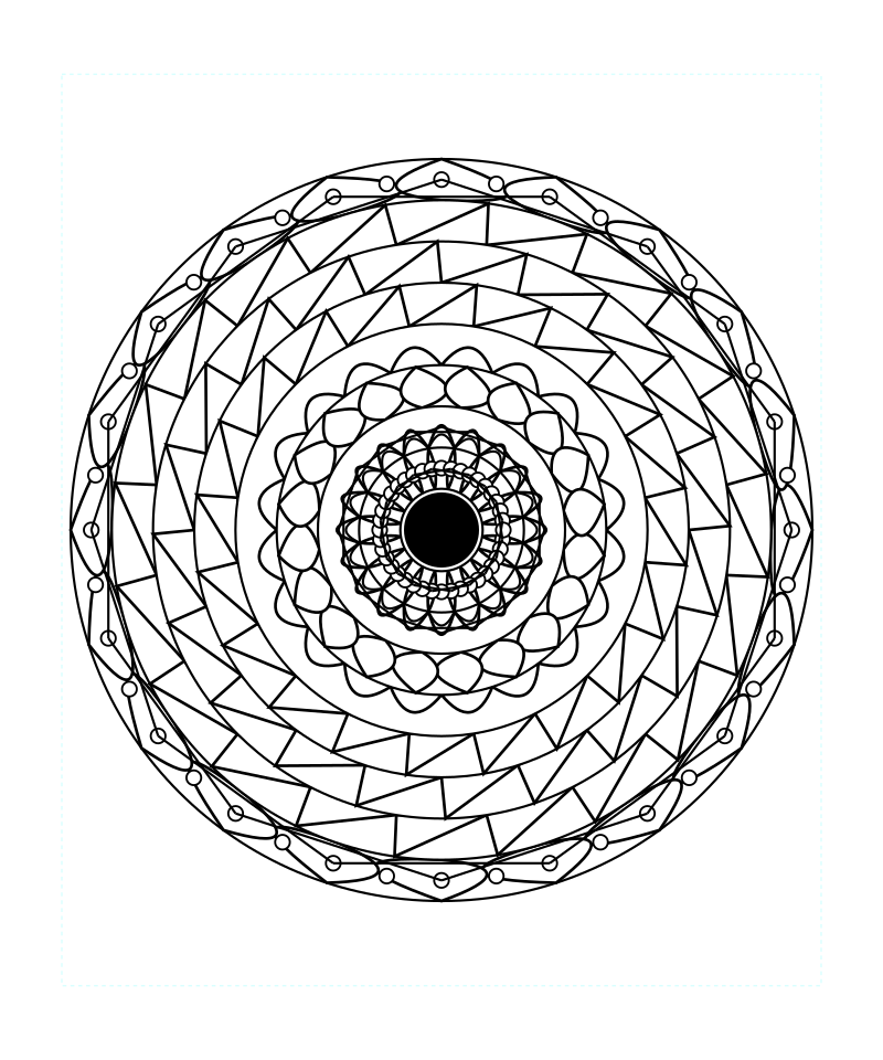 Sacred Geometry Mandala Stress Relief Coloring Page Printable
