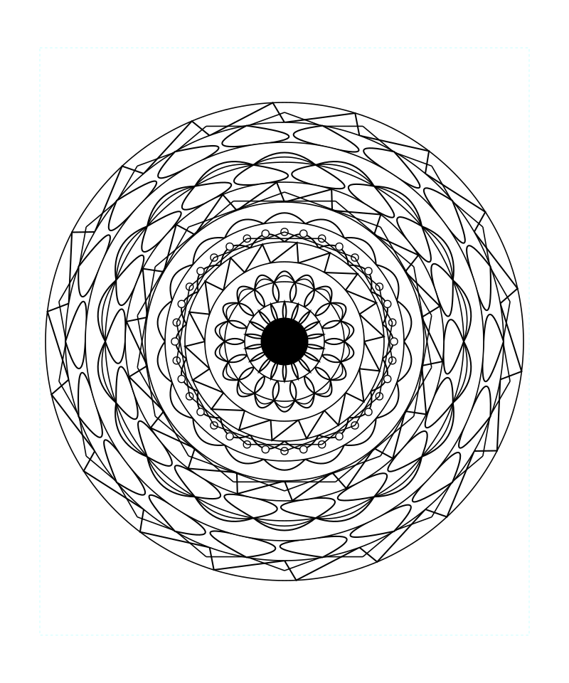 Sacred Geometry Mandala Stress Relief Coloring Page Svg Printable