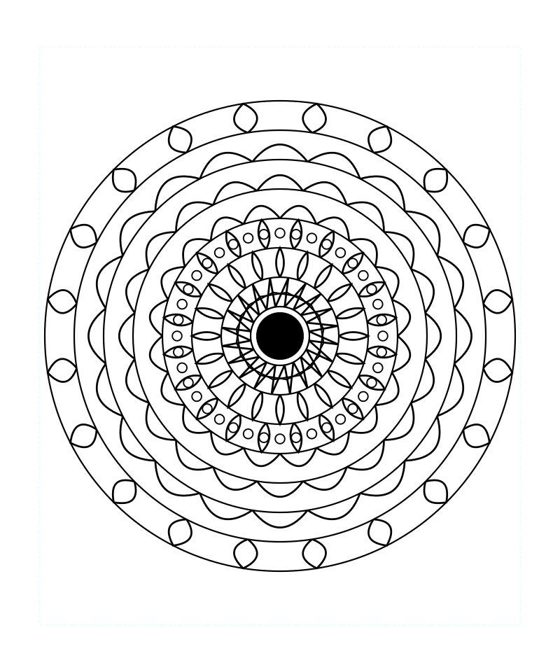 Sacred Geometry Mandala Stress Therapy Coloring Page