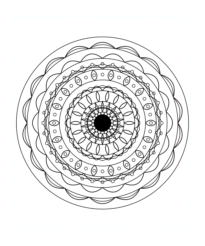 Sacred Geometry Mandala Svg Printable Coloring Page