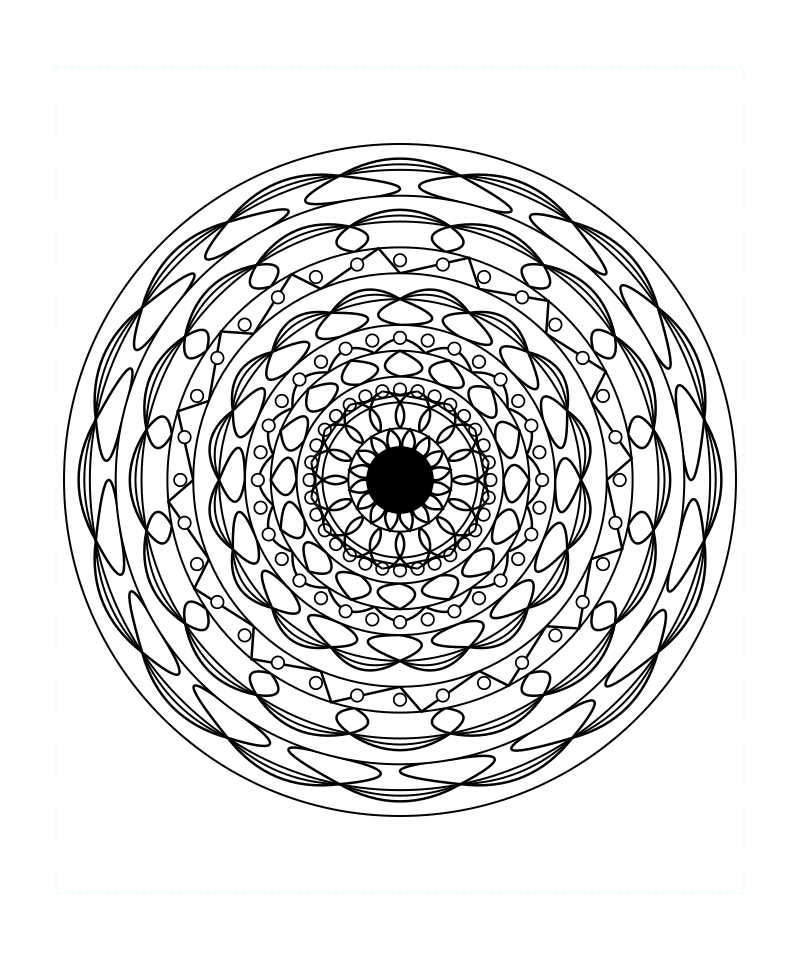 Sacred Geometry Mandala Symmetric Circle Coloring Page
