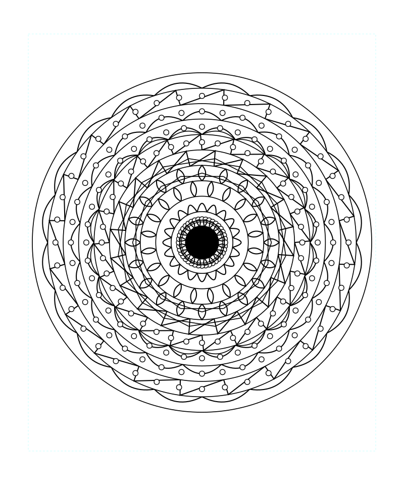 Sacred Geometry Mandala Symmetry Coloring Page Printable Svg
