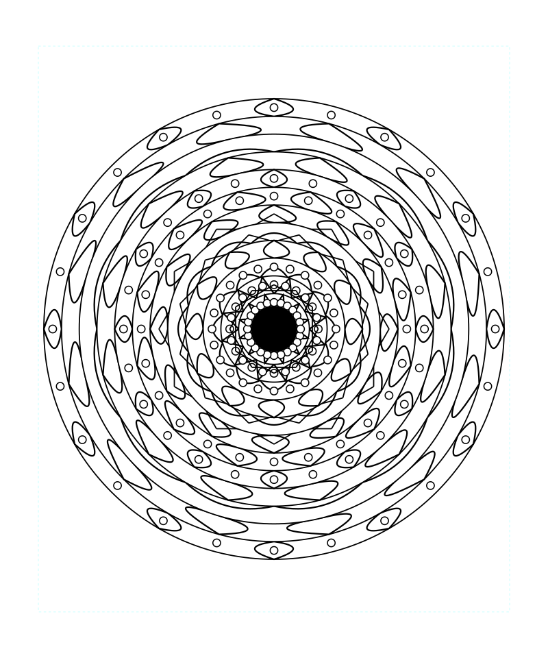 Sacred Geometry Mandala Symmetry Coloring Page
