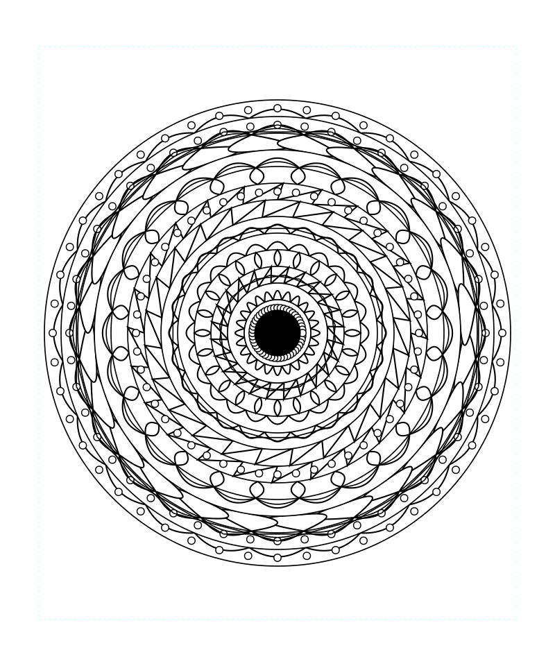 Sacred Geometry Mandala Temple Calm Coloring Page