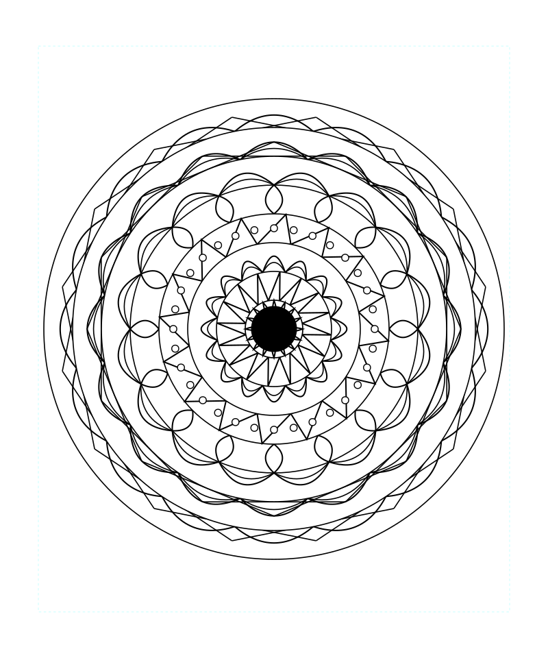 Sacred Geometry Mandala Temple Energy Coloring Page
