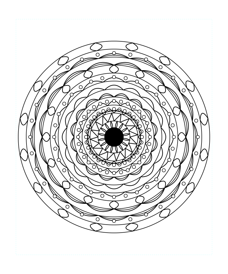 Sacred Geometry Mandala Temple Geometry Coloring Page