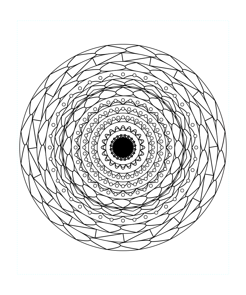 Sacred Geometry Mandala Temple Harmony Coloring Page