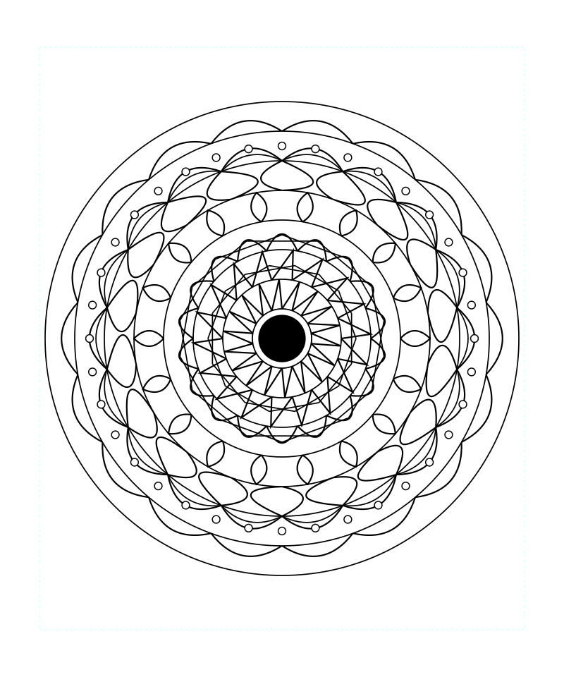 Sacred Geometry Mandala Temple Light Coloring Page