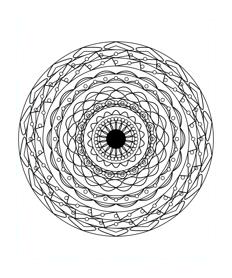 Sacred Geometry Mandala Temple Line Pattern Coloring Page
