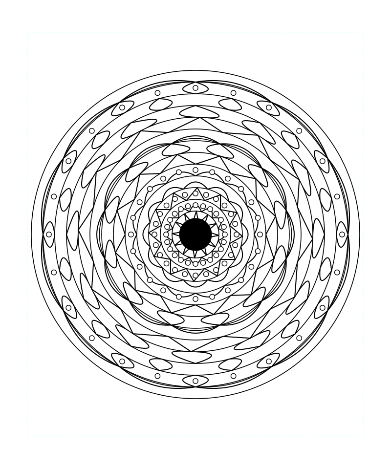 Sacred Geometry Mandala Temple Mandala Pattern Coloring Page