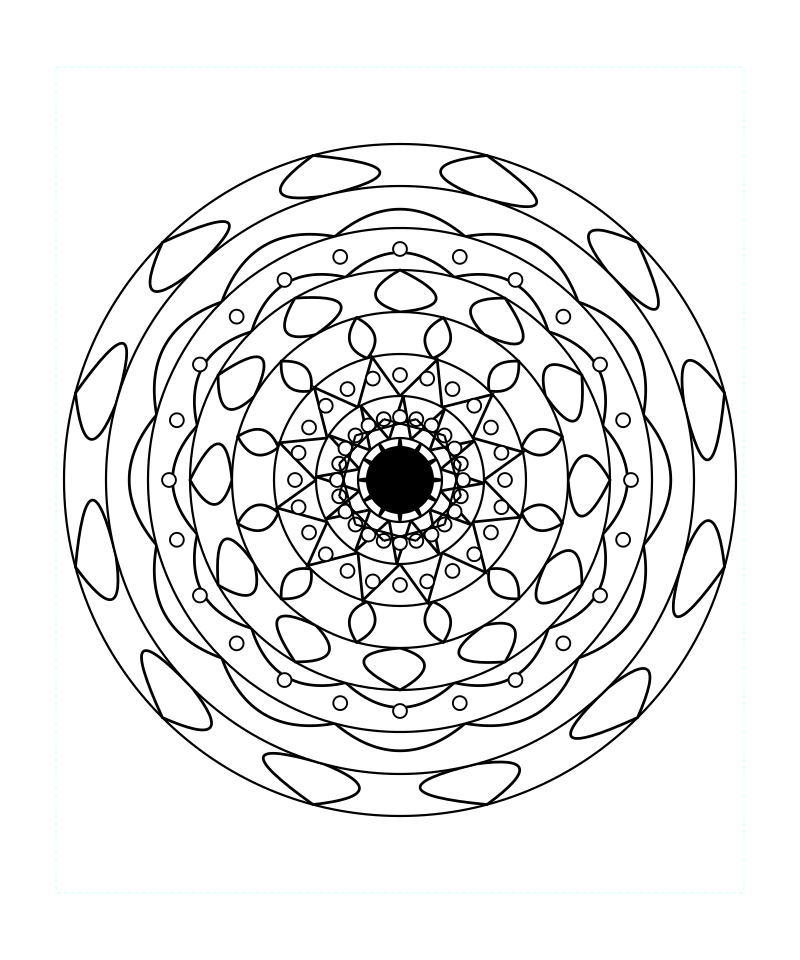 Sacred Geometry Mandala Temple Zen Coloring Page