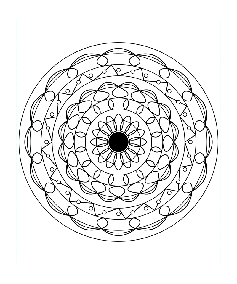 Sacred Geometry Mandala Therapy Art Coloring Page