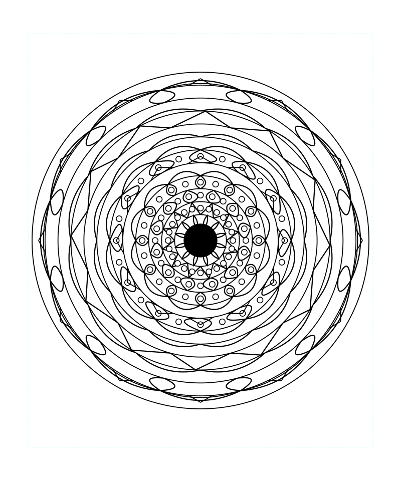 Sacred Geometry Mandala Therapy Coloring Page For Relaxation