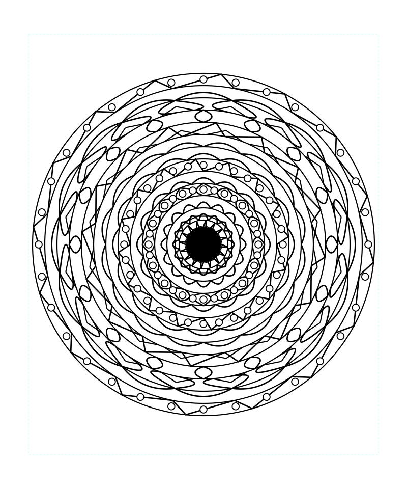 Sacred Geometry Mandala Therapy Coloring Page Free Printable Svg