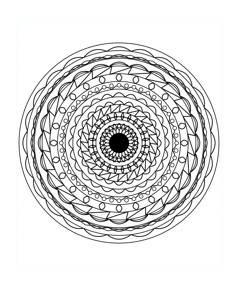 Sacred Geometry Mandala Therapy Coloring Page