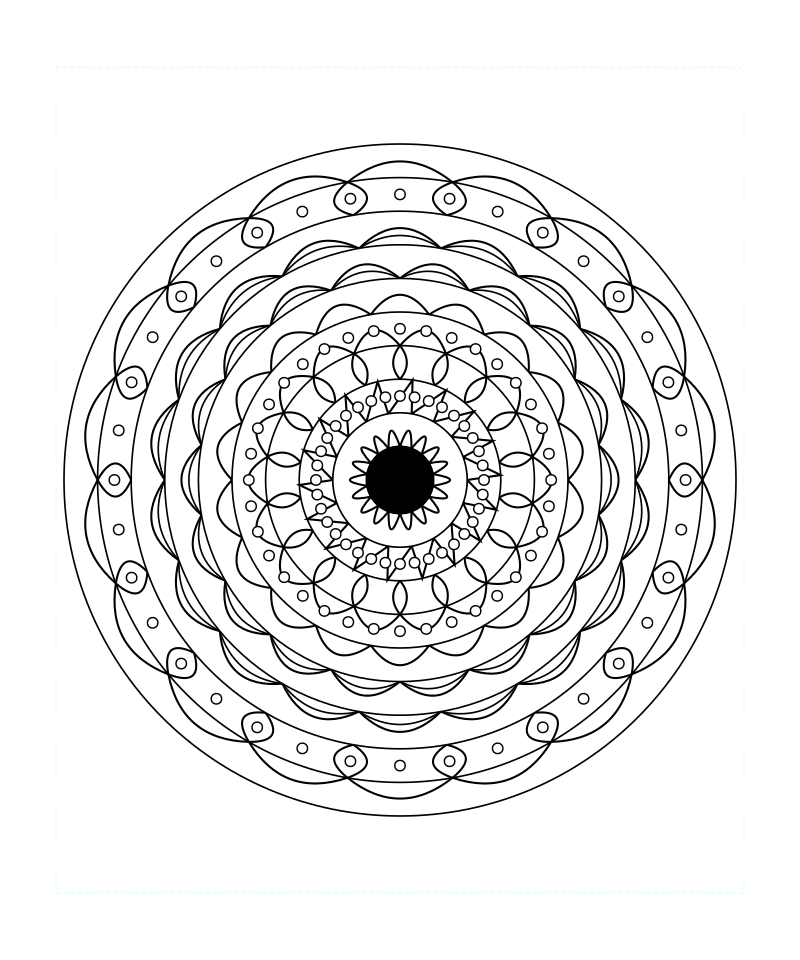 Sacred Geometry Mandala Universe Balance Coloring Page