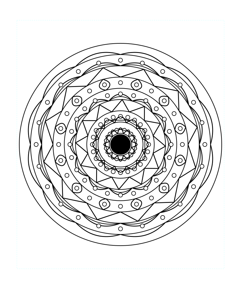 Sacred Geometry Mandala Universe Calm Coloring Page