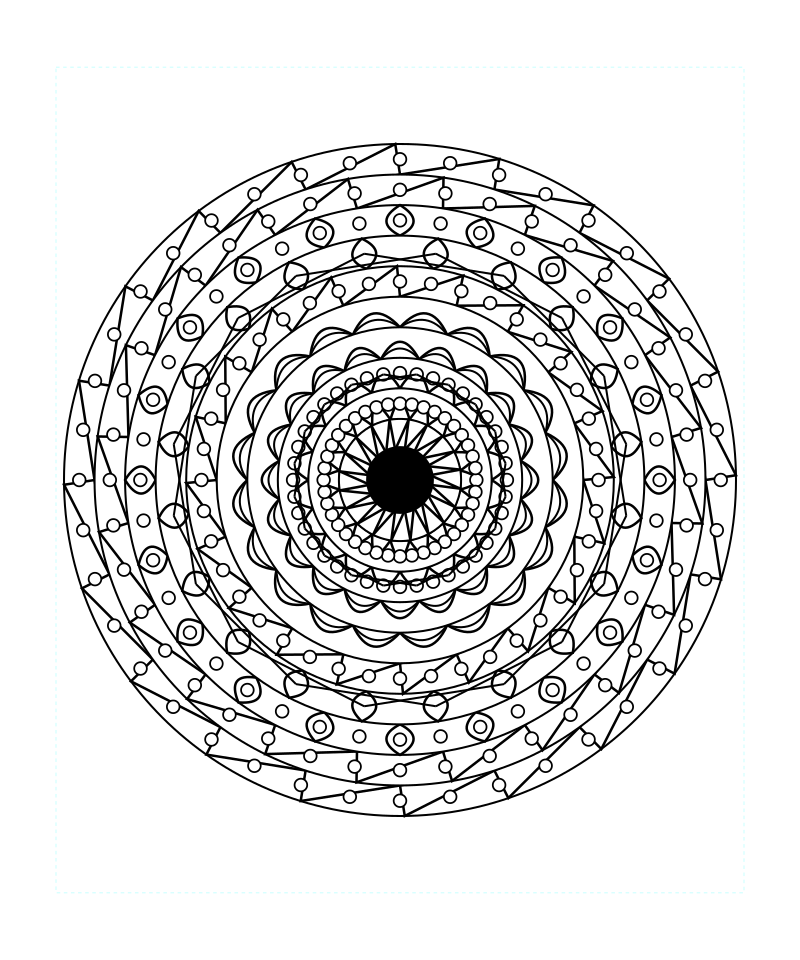 Sacred Geometry Mandala Universe Energy Coloring Page