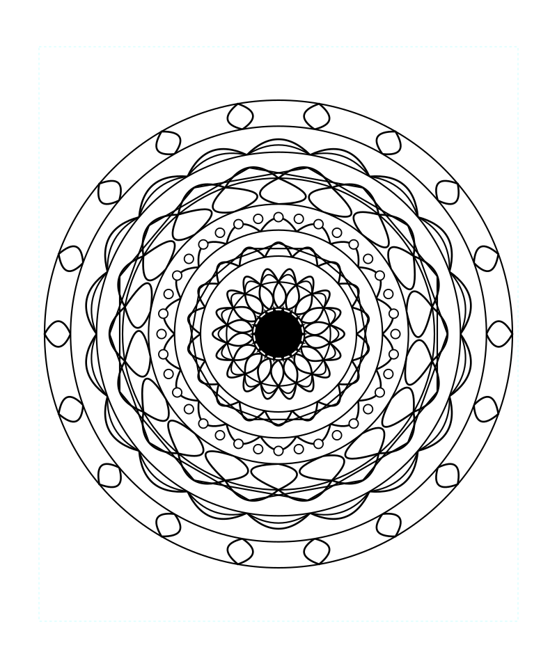 Sacred Geometry Mandala Universe Harmony Coloring Page