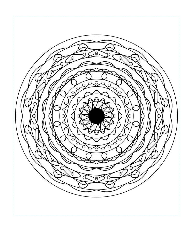 Sacred Geometry Mandala Universe Line Pattern Coloring Page