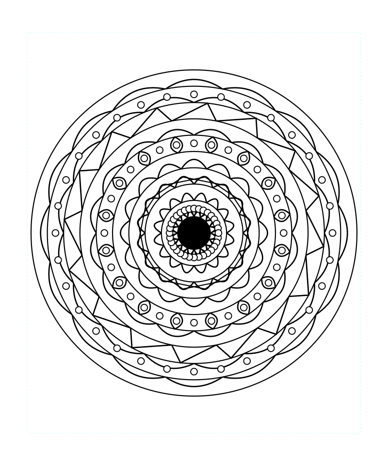 Sacred Geometry Mandala Universe Serenity Coloring Page