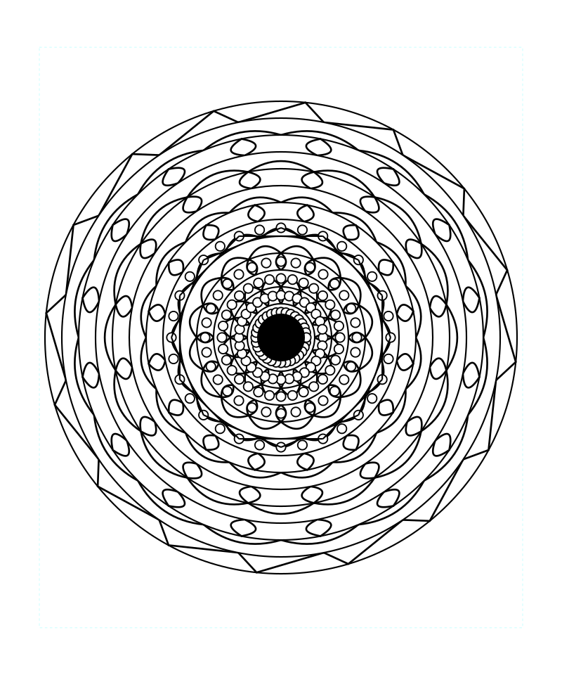 Sacred Geometry Mandala Universe Spirit Coloring Page