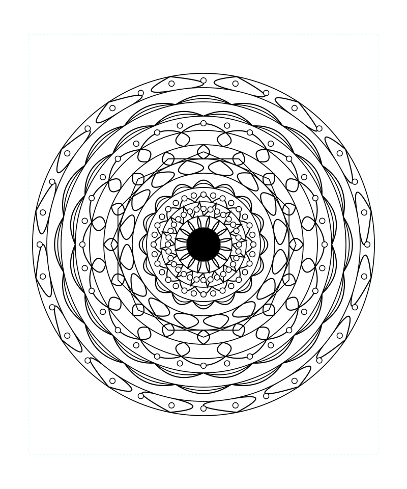 Sacred Geometry Mandala Universe Symmetry Coloring Page