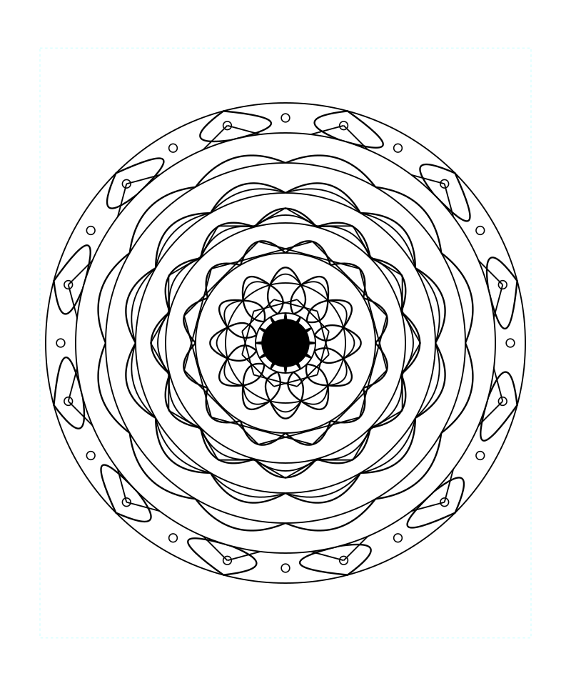 Sacred Geometry Mandala Universe Zen Coloring Page