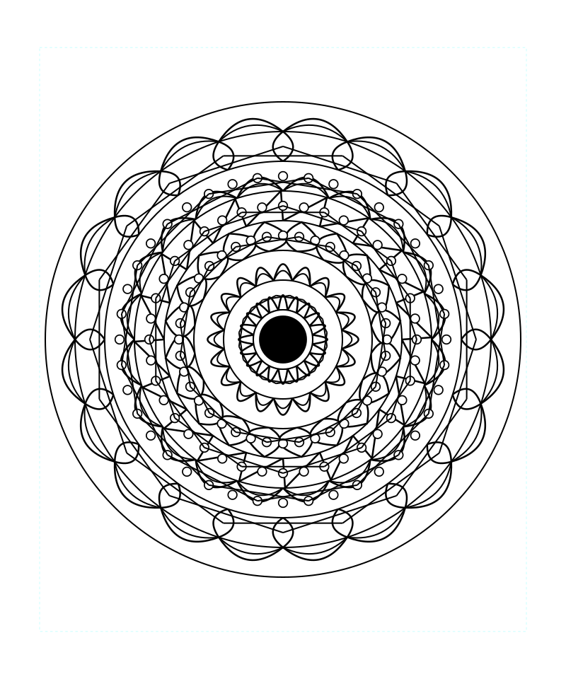 Sacred Geometry Mandala Zen Calm Coloring Page