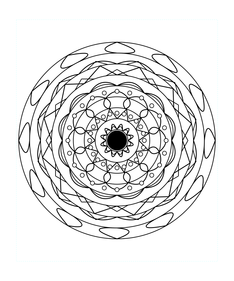 Sacred Geometry Mandala Zen Harmony Coloring Page