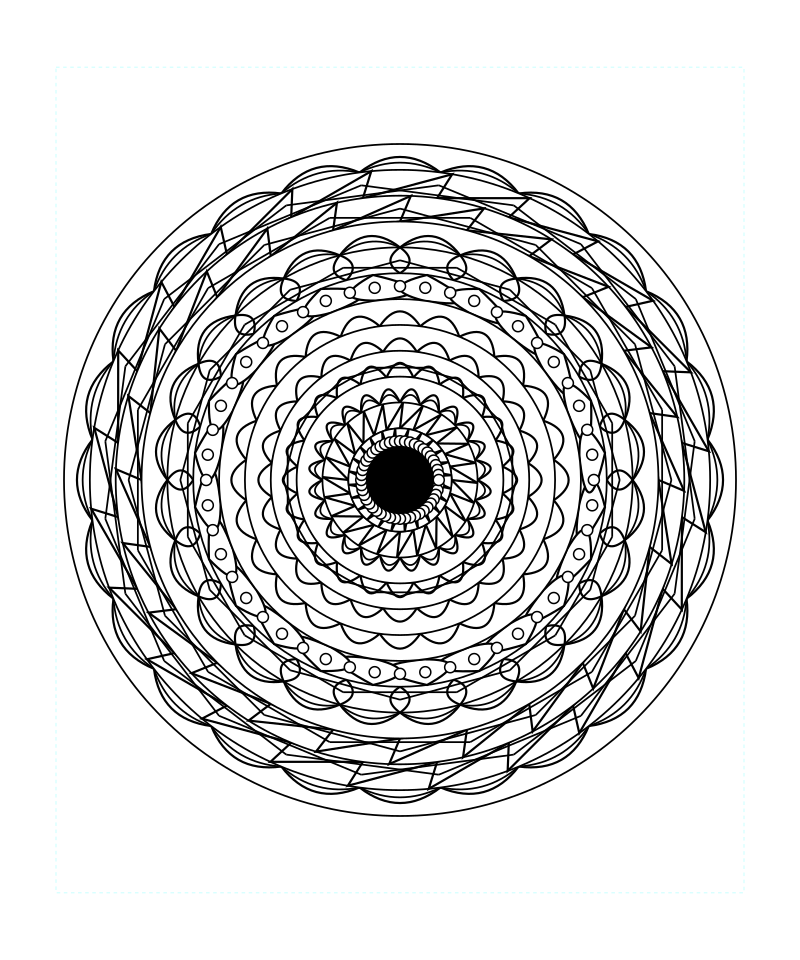 Sacred Geometry Mandala Zen Light Coloring Page