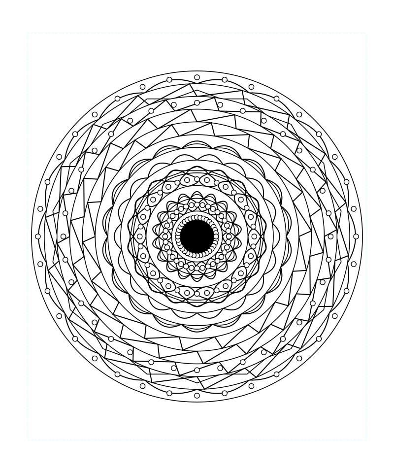 Sacred Geometry Mandala Zen Meditation Coloring Page