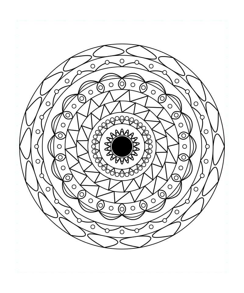 Sacred Geometry Mandala Zen Spirit Coloring Page