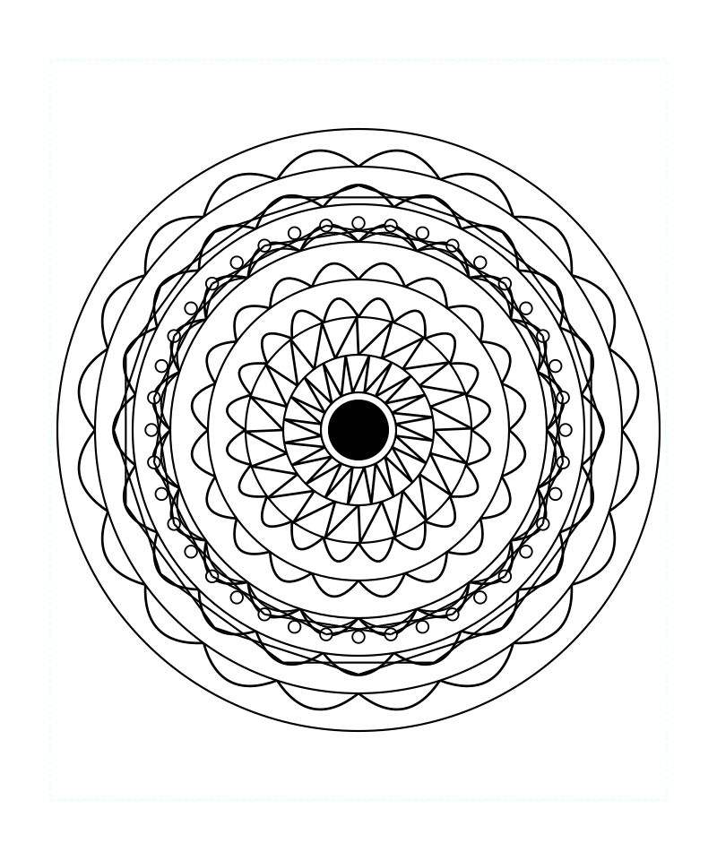 Sacred Geometry Pattern Mandala Coloring Page