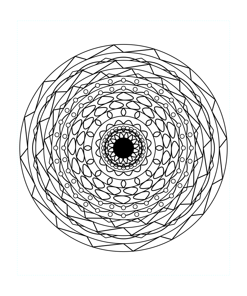 Sacred Golden Ratio Mandala Coloring Page