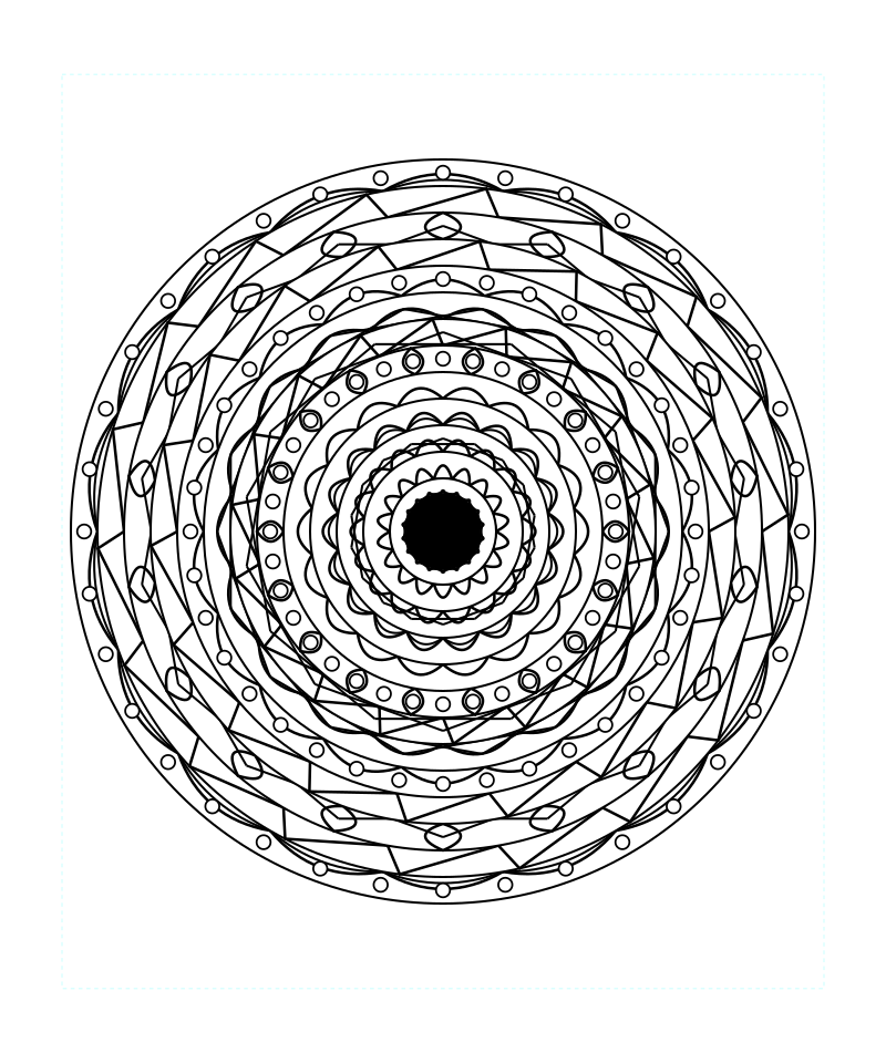 Sacred Light Geometry Mandala Coloring Page