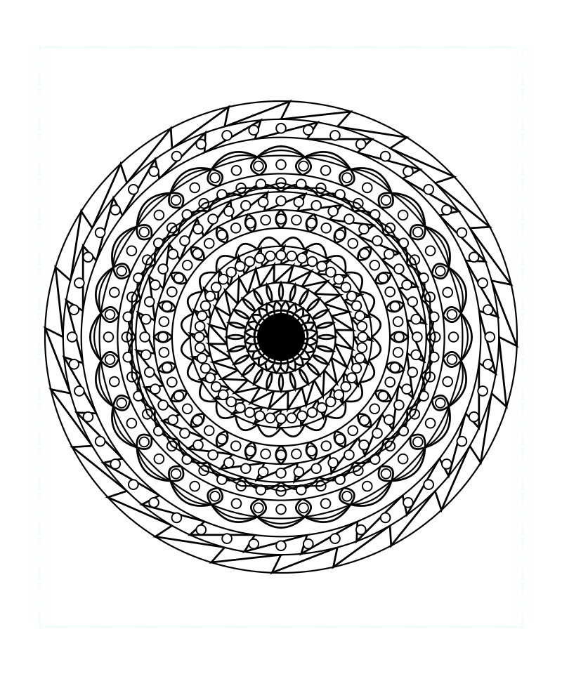 Sacred Light Geometry Pattern Coloring Page