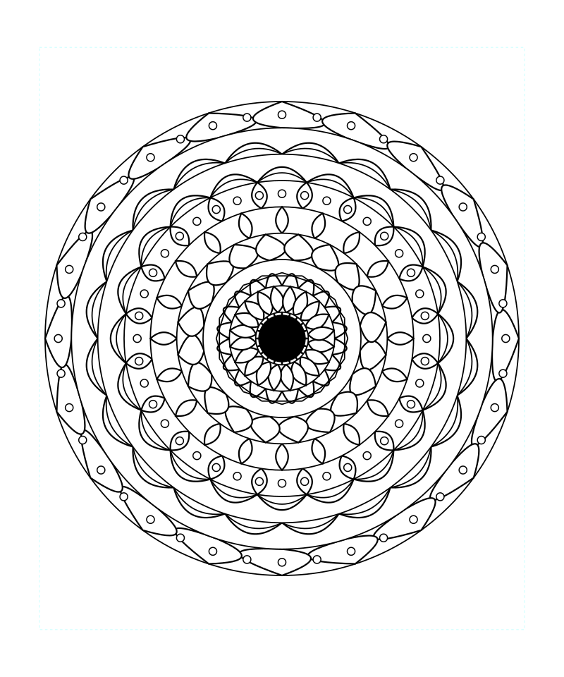 Sacred Lotus Bloom Mandala Coloring Page